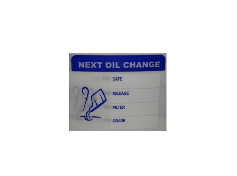 Oil Change Window Sticker