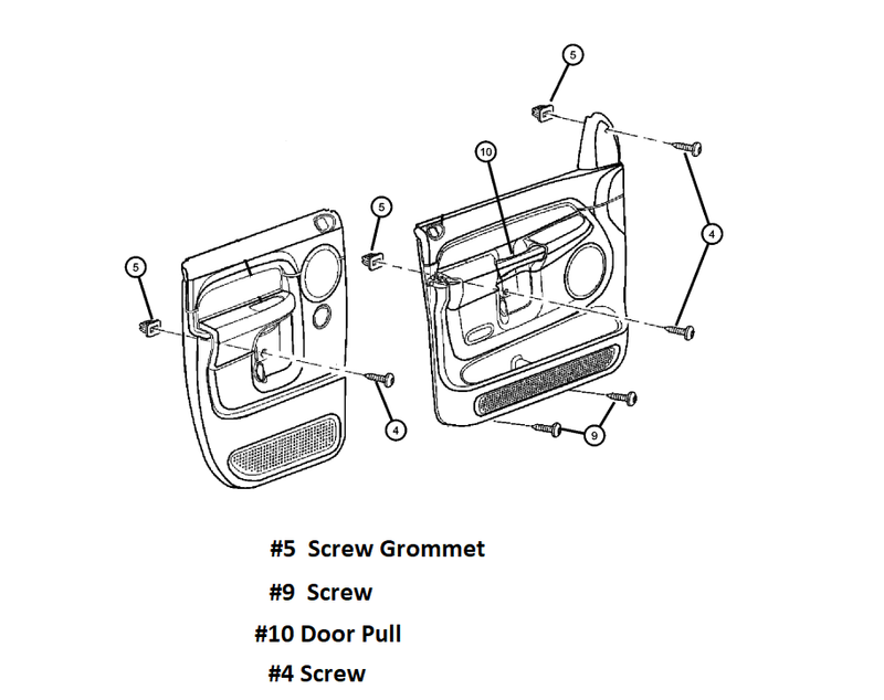Door Panel Hardware Screw Grommet Ram SRT10 2004-06